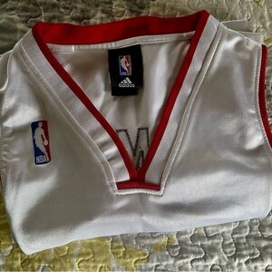 White Jersey with Red and Yellow Stripes